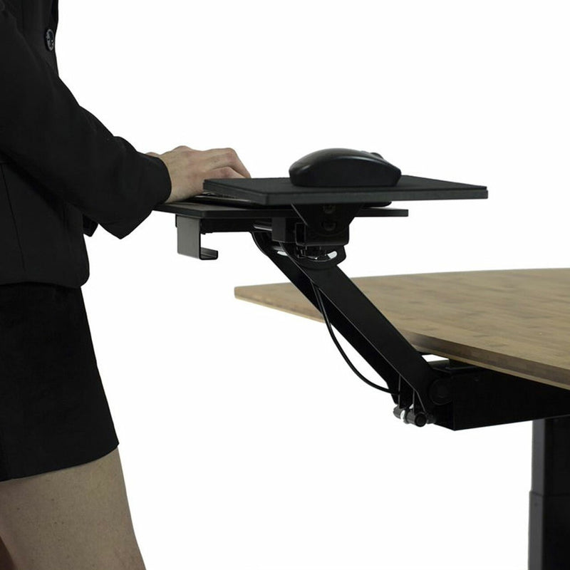 HOMEROOTS Black Ergonomic Under Desk Pull Out Keyboard Sit Or Stand Tray - Office Comfort HQ