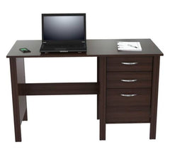 HOMEROOTS Espresso Finish Wood Writing Desk With Three Drawers - Office Comfort HQ