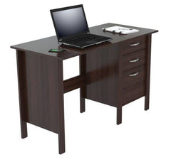 HOMEROOTS Espresso Finish Wood Writing Desk With Three Drawers - Office Comfort HQ