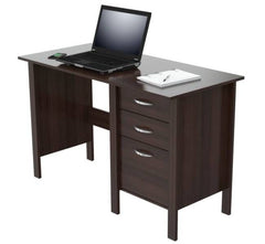 HOMEROOTS Espresso Finish Wood Writing Desk With Three Drawers - Office Comfort HQ