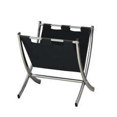 Monarch Magazine Rack Leather-Look/Chrome Metal - Office Comfort HQ