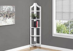 Monarch Bookcase - 72"H / White Corner Accent Etagere - Office Comfort HQ